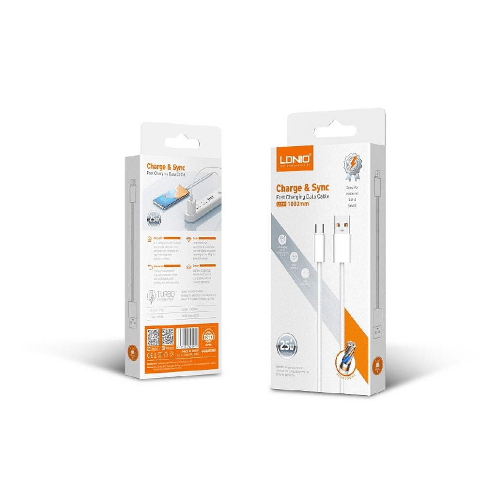 CABLE LDNIO LS901 1M 25W USB-TC - CORDÓN WHITE